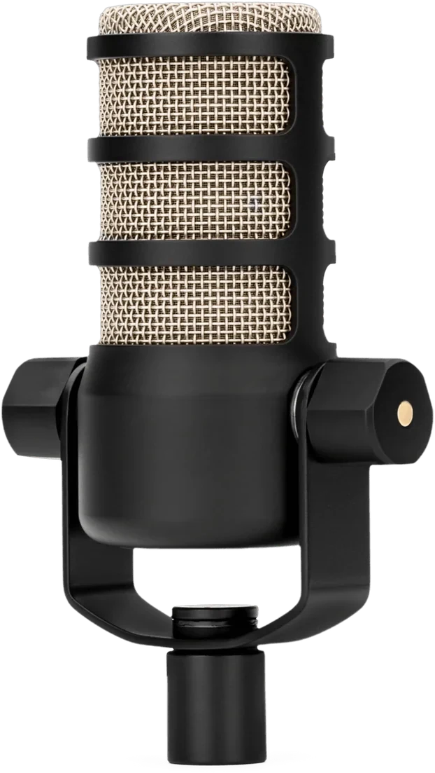 RØDE PodMic XLR in black, seen from the front